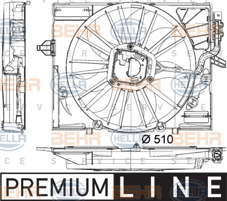 Ventilateur, refroidissement du moteur BEHR HELLA SERVICE *** PREMIUM LINE ***