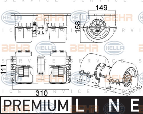 Pulseur d'air habitacle BEHR HELLA SERVICE *** PREMIUM LINE ***