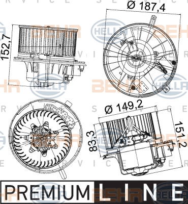 Pulseur d'air habitacle BEHR HELLA SERVICE *** PREMIUM LINE ***