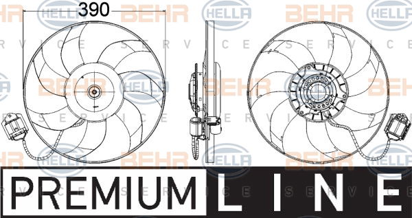 Ventilateur, refroidissement du moteur BEHR HELLA SERVICE *** PREMIUM LINE ***