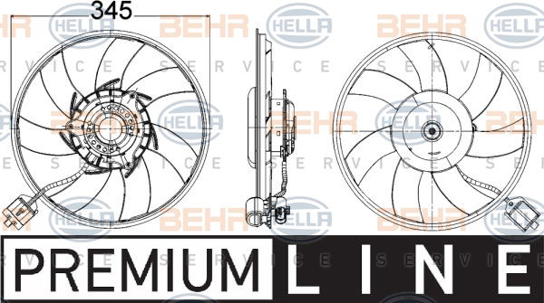 Ventilateur, refroidissement du moteur BEHR HELLA SERVICE *** PREMIUM LINE ***