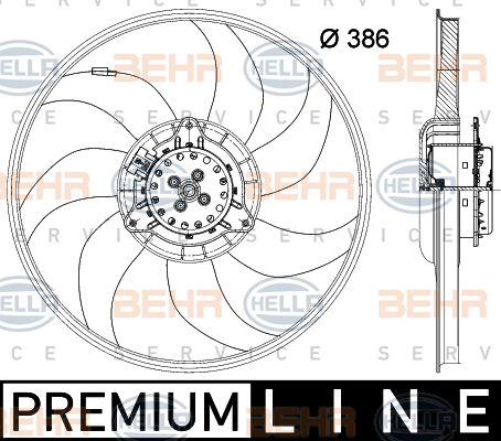 Ventilateur, refroidissement du moteur BEHR HELLA SERVICE *** PREMIUM LINE ***
