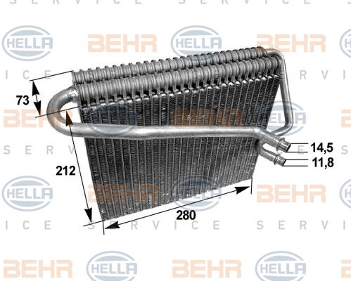 Evaporateur climatisation BEHR HELLA SERVICE