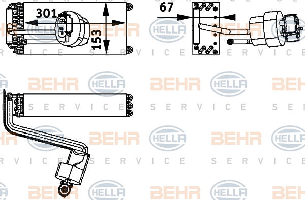 Evaporateur climatisation BEHR HELLA SERVICE *** PREMIUM LINE ***