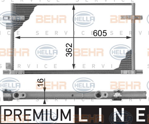 Condenseur, climatisation BEHR HELLA SERVICE Version ALTERNATIF