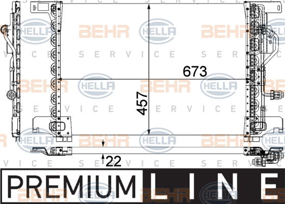 Condenseur, climatisation BEHR HELLA SERVICE *** PREMIUM LINE ***