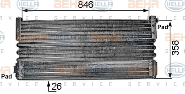 Condenseur, climatisation BEHR HELLA SERVICE