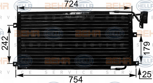 Condenseur, climatisation BEHR HELLA SERVICE