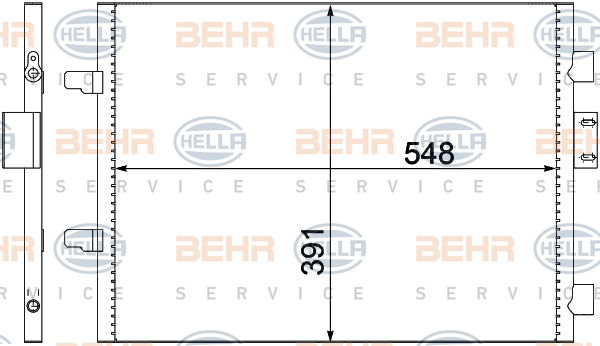 Condenseur, climatisation BEHR HELLA SERVICE