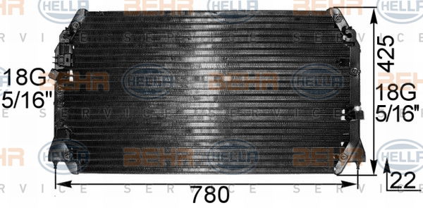 Condenseur, climatisation BEHR HELLA SERVICE