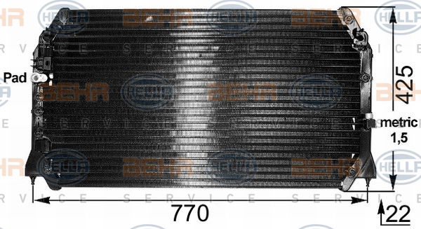 Condenseur, climatisation BEHR HELLA SERVICE
