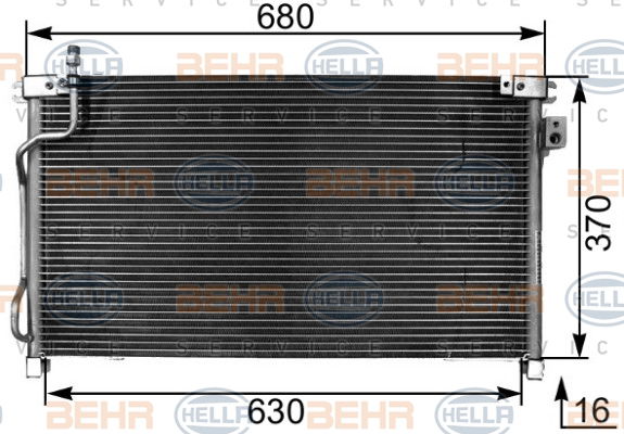 Condenseur, climatisation BEHR HELLA SERVICE