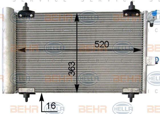 Condenseur, climatisation BEHR HELLA SERVICE Version ALTERNATIF