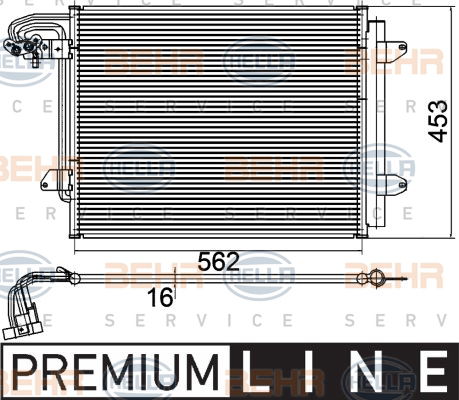 Condenseur, climatisation BEHR HELLA SERVICE *** PREMIUM LINE ***