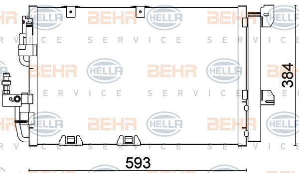 Condenseur, climatisation BEHR HELLA SERVICE Version ALTERNATIF