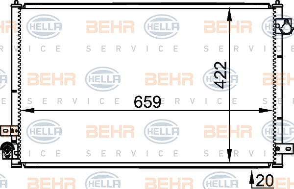 Condenseur, climatisation BEHR HELLA SERVICE