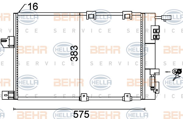 Condenseur, climatisation BEHR HELLA SERVICE Version ALTERNATIF