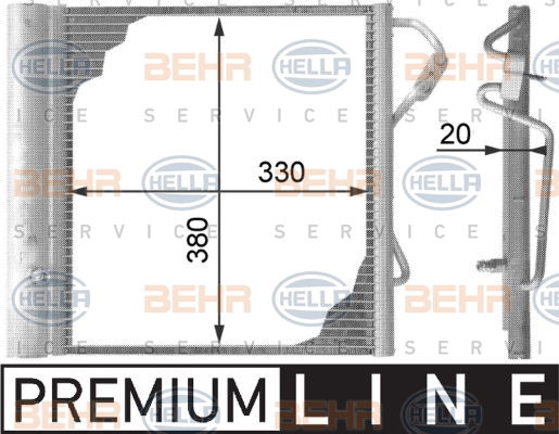 Condenseur, climatisation BEHR HELLA SERVICE *** PREMIUM LINE ***