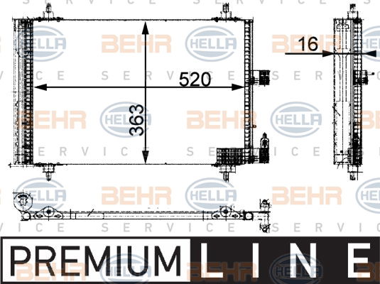 Condenseur, climatisation BEHR HELLA SERVICE *** PREMIUM LINE ***