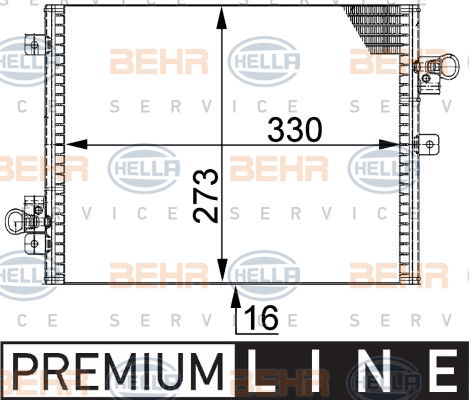 Condenseur, climatisation BEHR HELLA SERVICE *** PREMIUM LINE ***