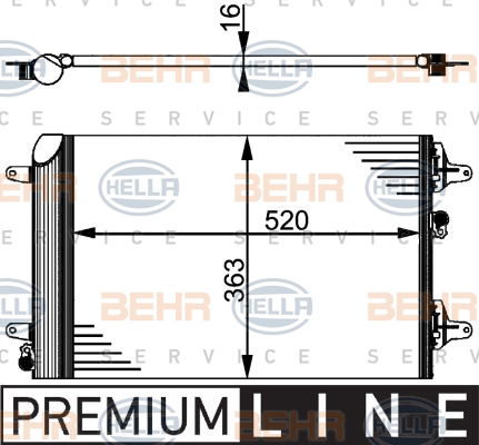 Condenseur, climatisation BEHR HELLA SERVICE Version ALTERNATIF