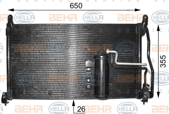 Condenseur, climatisation BEHR HELLA SERVICE