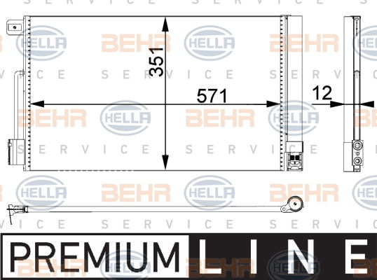 Condenseur, climatisation BEHR HELLA SERVICE *** PREMIUM LINE ***