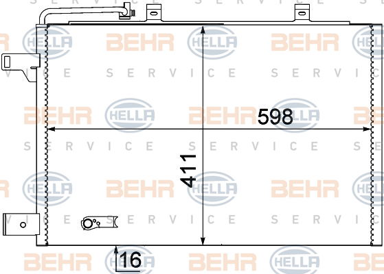 Condenseur, climatisation BEHR HELLA SERVICE Version ALTERNATIF