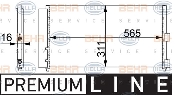 Condenseur, climatisation BEHR HELLA SERVICE *** PREMIUM LINE ***