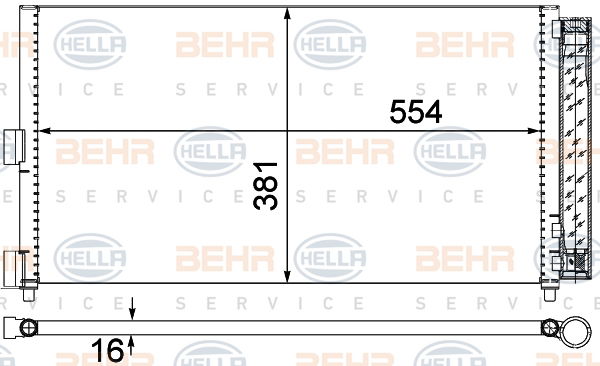 Condenseur, climatisation BEHR HELLA SERVICE