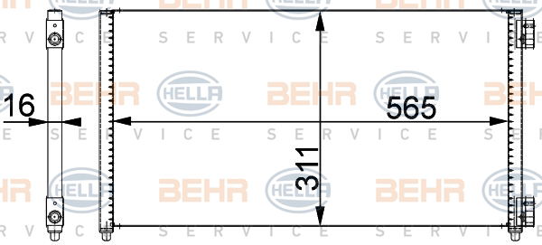 Condenseur, climatisation BEHR HELLA SERVICE