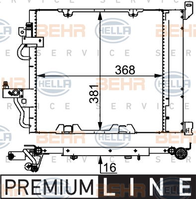 Condenseur, climatisation BEHR HELLA SERVICE *** PREMIUM LINE ***