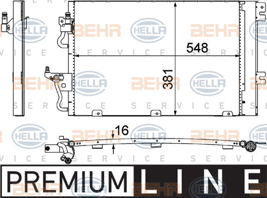 Condenseur, climatisation BEHR HELLA SERVICE *** PREMIUM LINE ***