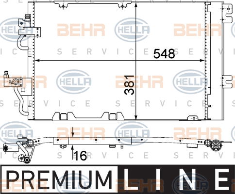 Condenseur, climatisation BEHR HELLA SERVICE *** PREMIUM LINE ***