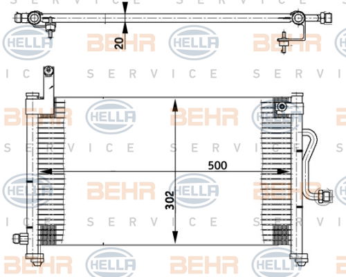 Condenseur, climatisation BEHR HELLA SERVICE