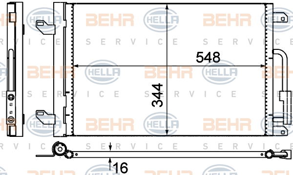 Condenseur, climatisation BEHR HELLA SERVICE