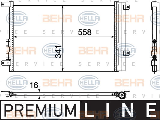 Condenseur, climatisation BEHR HELLA SERVICE *** PREMIUM LINE ***