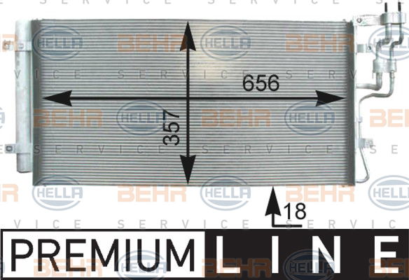 Condenseur, climatisation BEHR HELLA SERVICE *** PREMIUM LINE ***