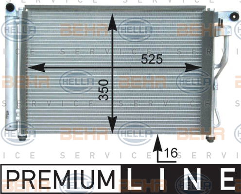 Condenseur, climatisation BEHR HELLA SERVICE *** PREMIUM LINE ***
