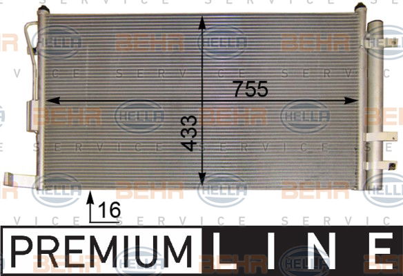 Condenseur, climatisation BEHR HELLA SERVICE *** PREMIUM LINE ***
