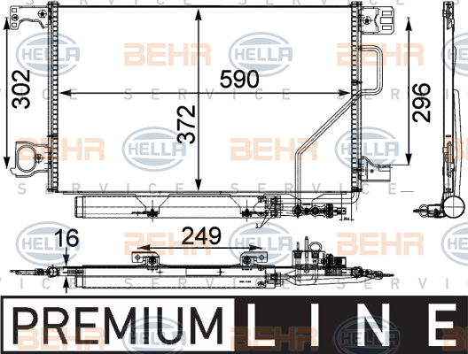 Condenseur, climatisation BEHR HELLA SERVICE *** PREMIUM LINE ***