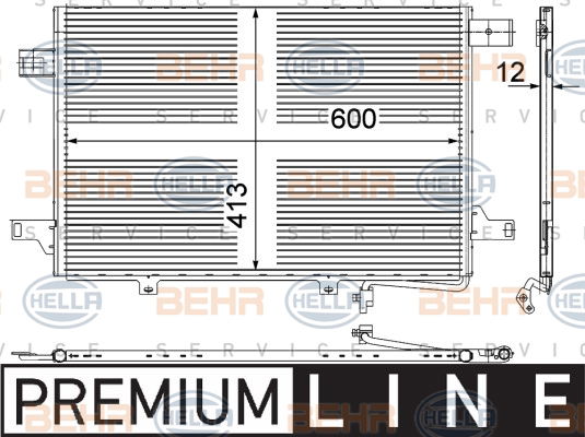 Condenseur, climatisation BEHR HELLA SERVICE *** PREMIUM LINE ***