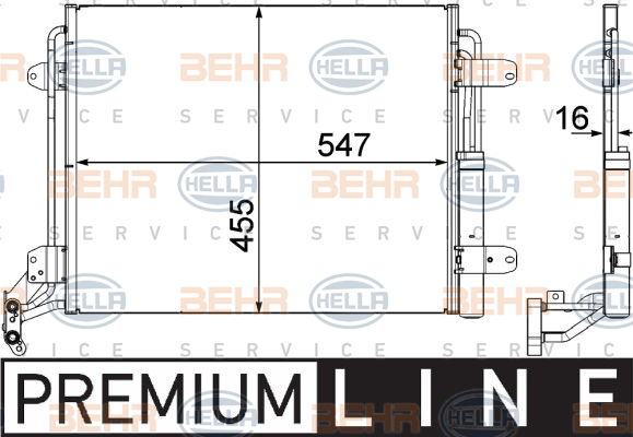 Condenseur, climatisation BEHR HELLA SERVICE *** PREMIUM LINE ***