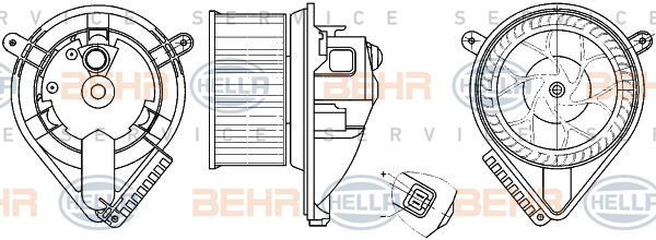 Pulseur d'air habitacle BEHR HELLA SERVICE