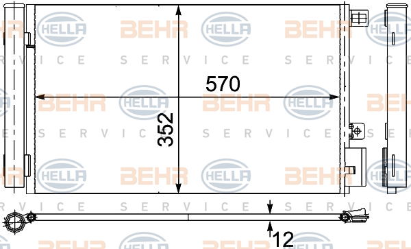 Condenseur, climatisation BEHR HELLA SERVICE *** PREMIUM LINE ***