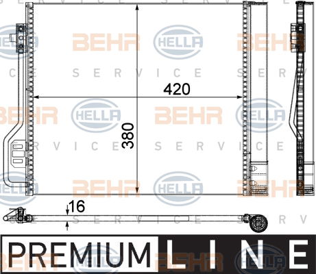 Condenseur, climatisation BEHR HELLA SERVICE *** PREMIUM LINE ***