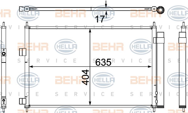 Condenseur, climatisation BEHR HELLA SERVICE