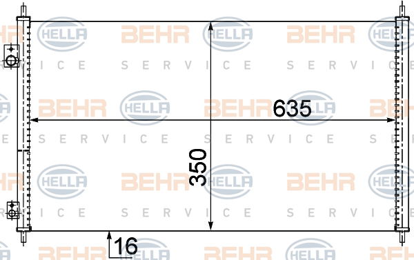 Condenseur, climatisation BEHR HELLA SERVICE