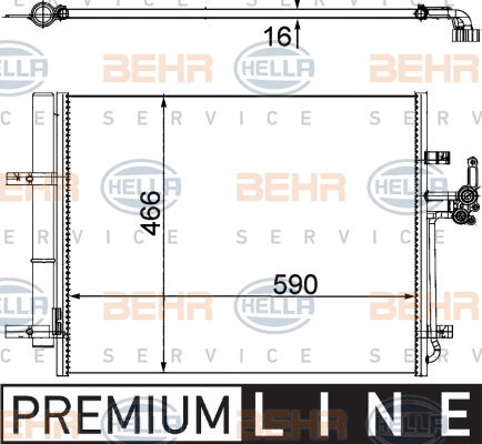 Condenseur, climatisation BEHR HELLA SERVICE *** PREMIUM LINE ***