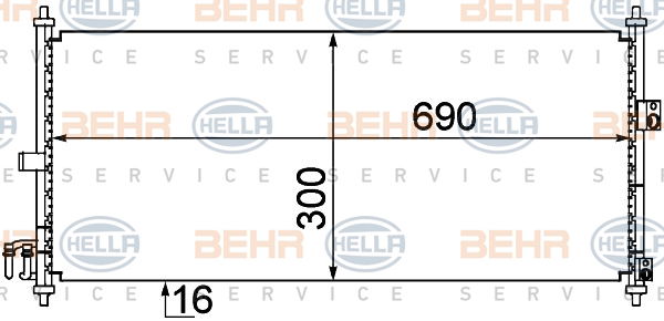 Condenseur, climatisation BEHR HELLA SERVICE